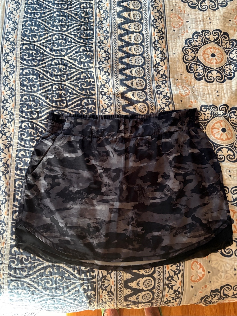 RBX Black & Gray Camo  Athletic Skirt